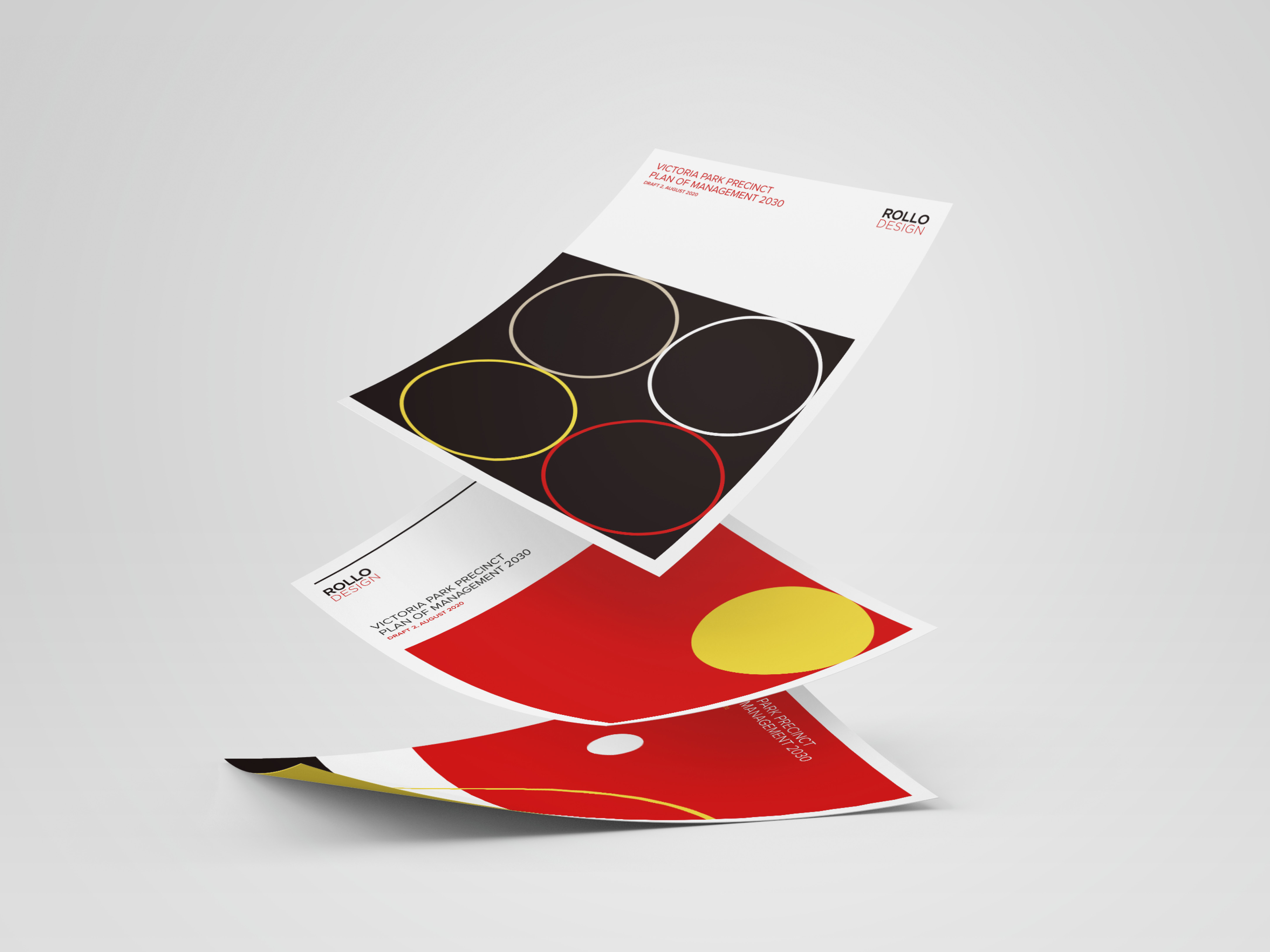 Abstract report covers for Rollo Design