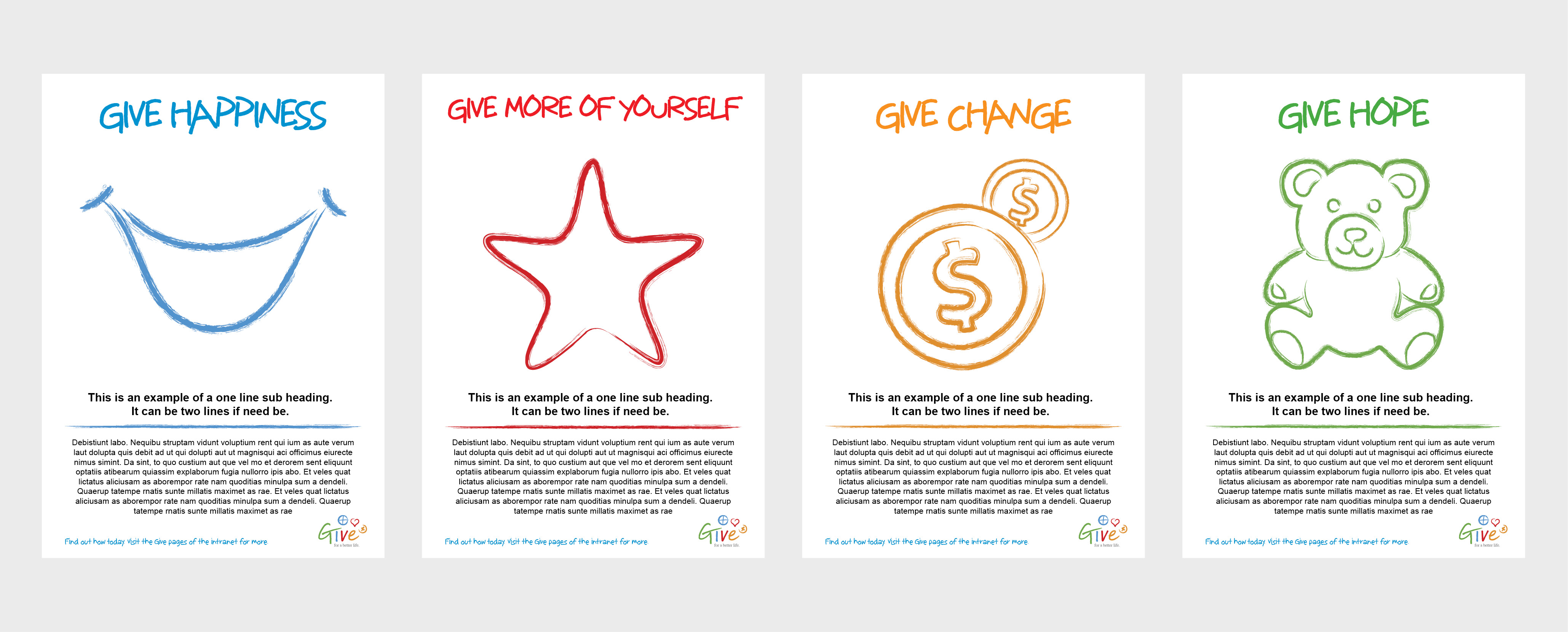 Bayer Give Program - poster mockups